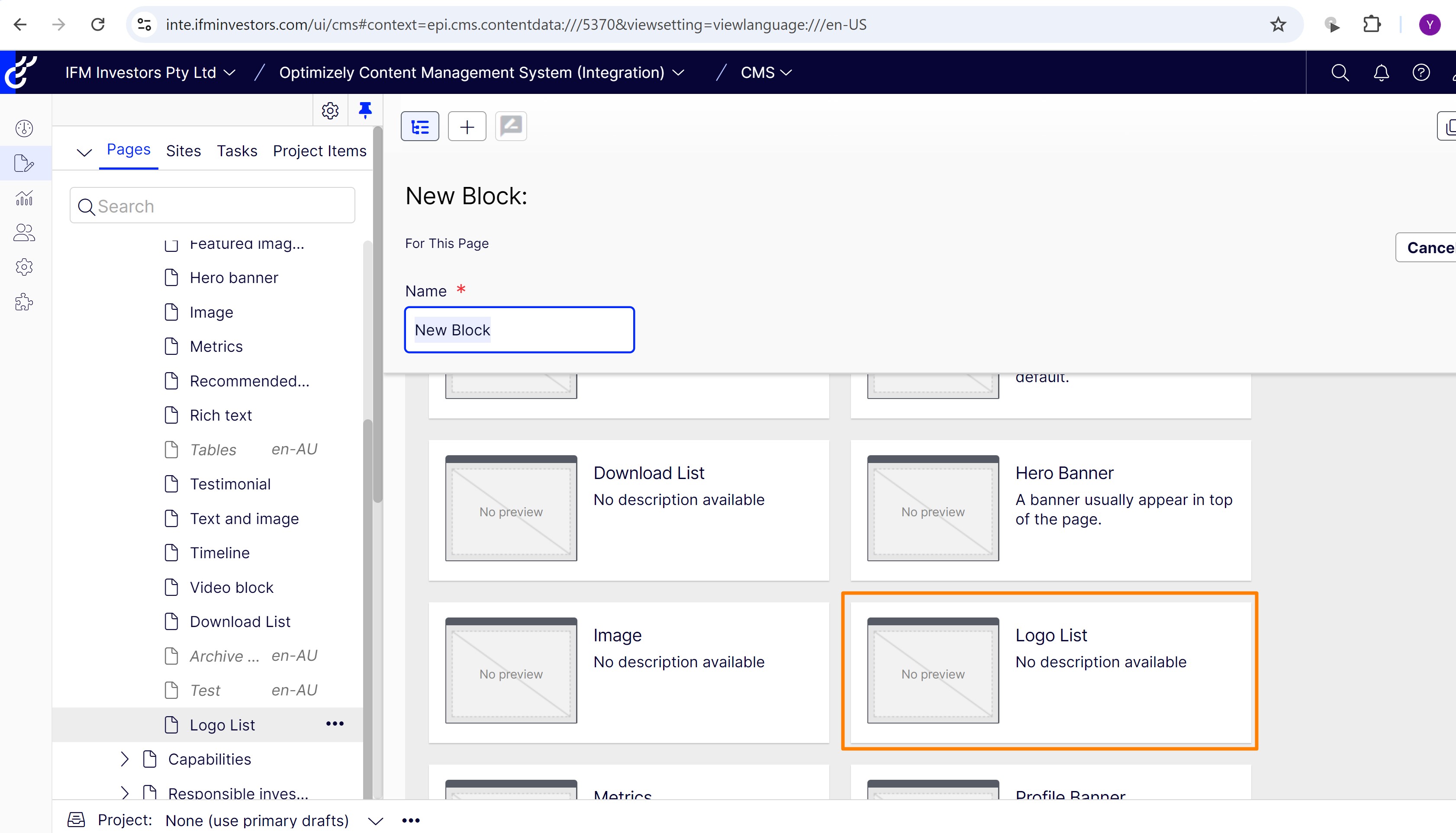 Add logo list block