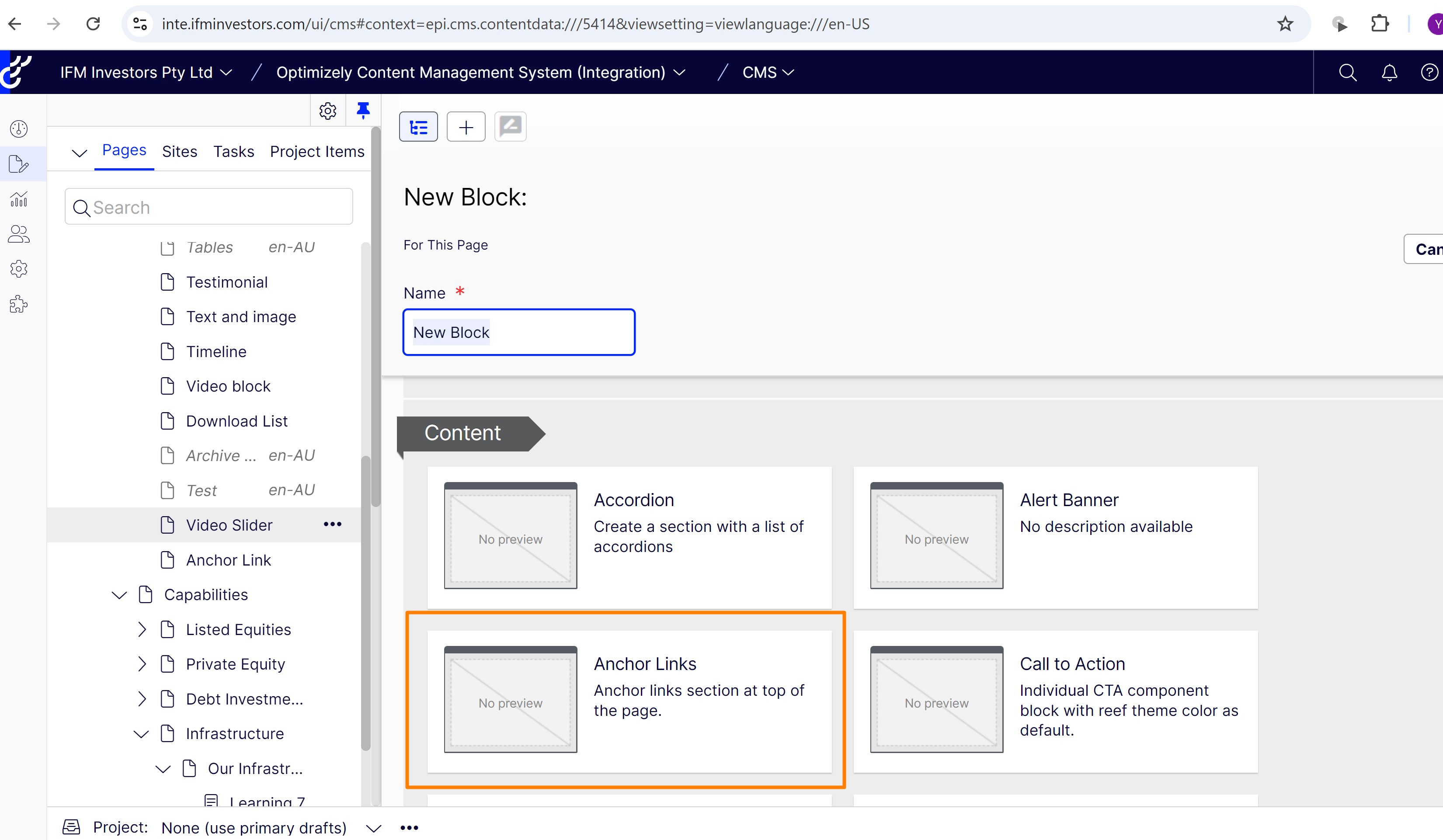 Add anchor link component